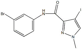 N-(3-bromophenyl)-4-iodo-1-methyl-1H-pyrazole-3-carboxamide Struktur