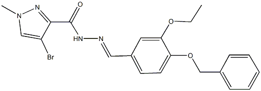 N'-[4-(benzyloxy)-3-ethoxybenzylidene]-4-bromo-1-methyl-1H-pyrazole-3-carbohydrazide Struktur