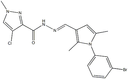 N'-{[1-(3-bromophenyl)-2,5-dimethyl-1H-pyrrol-3-yl]methylene}-4-chloro-1-methyl-1H-pyrazole-3-carbohydrazide Struktur