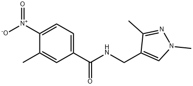 N-[(1,3-dimethyl-1H-pyrazol-4-yl)methyl]-4-nitro-3-methylbenzamide Struktur