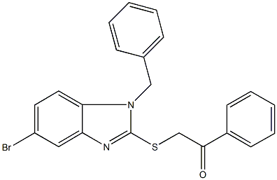 2-[(1-benzyl-5-bromo-1H-benzimidazol-2-yl)sulfanyl]-1-phenylethanone Struktur