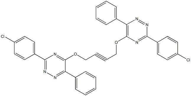 3-(4-chlorophenyl)-5-[(4-{[3-(4-chlorophenyl)-6-phenyl-1,2,4-triazin-5-yl]oxy}-2-butynyl)oxy]-6-phenyl-1,2,4-triazine Struktur