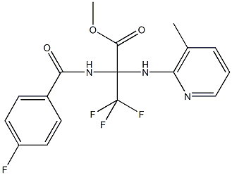 methyl 3,3,3-trifluoro-2-[(4-fluorobenzoyl)amino]-2-[(3-methyl-2-pyridinyl)amino]propanoate Struktur