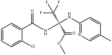 methyl 2-[(2-chlorobenzoyl)amino]-3,3,3-trifluoro-2-[(5-methyl-2-pyridinyl)amino]propanoate Struktur