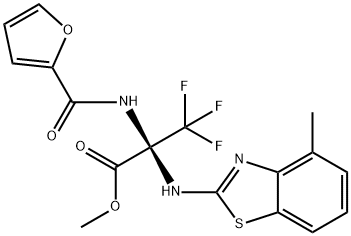 methyl 3,3,3-trifluoro-2-(2-furoylamino)-2-[(4-methyl-1,3-benzothiazol-2-yl)amino]propanoate Struktur