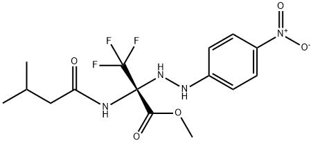 methyl 3,3,3-trifluoro-2-(2-{4-nitrophenyl}hydrazino)-2-[(3-methylbutanoyl)amino]propanoate Struktur