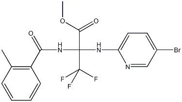 methyl 2-[(5-bromo-2-pyridinyl)amino]-3,3,3-trifluoro-2-[(2-methylbenzoyl)amino]propanoate Struktur