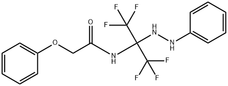 2-phenoxy-N-[2,2,2-trifluoro-1-(2-phenylhydrazino)-1-(trifluoromethyl)ethyl]acetamide Struktur