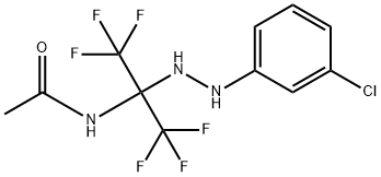 N-[1-[2-(3-chlorophenyl)hydrazino]-2,2,2-trifluoro-1-(trifluoromethyl)ethyl]acetamide Struktur