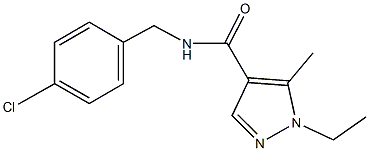 N-(4-chlorobenzyl)-1-ethyl-5-methyl-1H-pyrazole-4-carboxamide Struktur