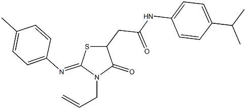 2-{3-allyl-2-[(4-methylphenyl)imino]-4-oxo-1,3-thiazolidin-5-yl}-N-(4-isopropylphenyl)acetamide Struktur