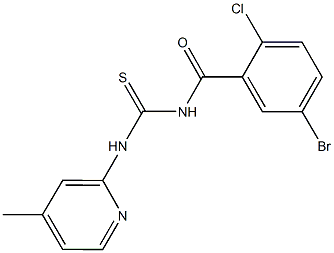 N-(5-bromo-2-chlorobenzoyl)-N'-(4-methylpyridin-2-yl)thiourea Struktur