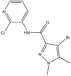 4-bromo-N-(2-chloro-3-pyridinyl)-1,5-dimethyl-1H-pyrazole-3-carboxamide Struktur