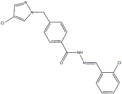 N'-(2-chlorobenzylidene)-4-[(4-chloro-1H-pyrazol-1-yl)methyl]benzohydrazide Struktur