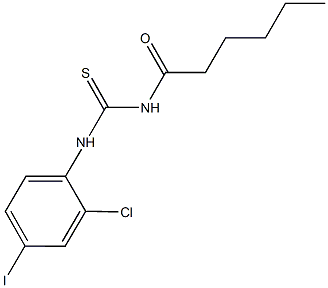 N-(2-chloro-4-iodophenyl)-N'-hexanoylthiourea Struktur