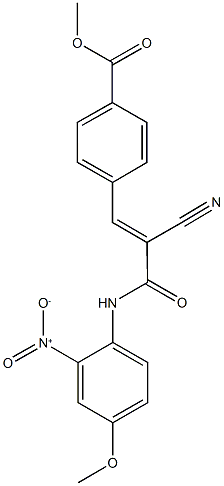 methyl 4-(2-cyano-3-{2-nitro-4-methoxyanilino}-3-oxo-1-propenyl)benzoate Struktur