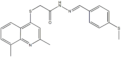 2-[(2,8-dimethyl-4-quinolinyl)sulfanyl]-N'-[4-(methylsulfanyl)benzylidene]acetohydrazide Struktur