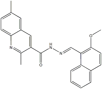 N'-[(2-methoxy-1-naphthyl)methylene]-2,6-dimethyl-3-quinolinecarbohydrazide Struktur