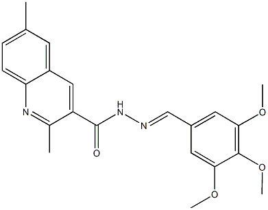 2,6-dimethyl-N'-(3,4,5-trimethoxybenzylidene)-3-quinolinecarbohydrazide Struktur