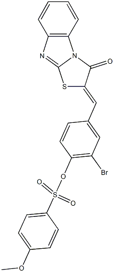 2-bromo-4-[(3-oxo[1,3]thiazolo[3,2-a]benzimidazol-2(3H)-ylidene)methyl]phenyl 4-methoxybenzenesulfonate Structure