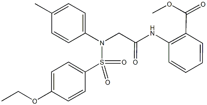 methyl 2-[({[(4-ethoxyphenyl)sulfonyl]-4-methylanilino}acetyl)amino]benzoate Struktur