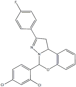 5-(2,4-dichlorophenyl)-2-(4-fluorophenyl)-1,10b-dihydropyrazolo[1,5-c][1,3]benzoxazine Struktur