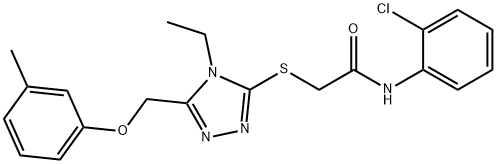 N-(2-chlorophenyl)-2-({4-ethyl-5-[(3-methylphenoxy)methyl]-4H-1,2,4-triazol-3-yl}thio)acetamide Struktur