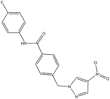 N-(4-fluorophenyl)-4-({4-nitro-1H-pyrazol-1-yl}methyl)benzamide Struktur