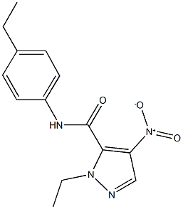 1-ethyl-N-(4-ethylphenyl)-4-nitro-1H-pyrazole-5-carboxamide Struktur