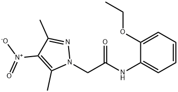 N-(2-ethoxyphenyl)-2-{4-nitro-3,5-dimethyl-1H-pyrazol-1-yl}acetamide Struktur