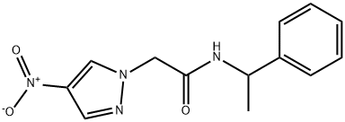 2-{4-nitro-1H-pyrazol-1-yl}-N-(1-phenylethyl)acetamide Struktur