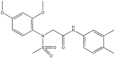 2-[2,4-dimethoxy(methylsulfonyl)anilino]-N-(3,4-dimethylphenyl)acetamide Struktur