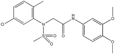 2-[5-chloro-2-methyl(methylsulfonyl)anilino]-N-(3,4-dimethoxyphenyl)acetamide Struktur