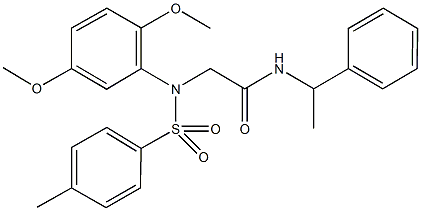 2-{2,5-dimethoxy[(4-methylphenyl)sulfonyl]anilino}-N-(1-phenylethyl)acetamide Struktur