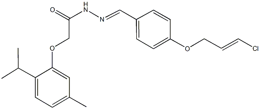 N'-{4-[(3-chloro-2-propenyl)oxy]benzylidene}-2-(2-isopropyl-5-methylphenoxy)acetohydrazide Struktur