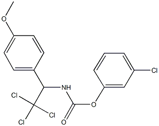 3-chlorophenyl 2,2,2-trichloro-1-(4-methoxyphenyl)ethylcarbamate Struktur