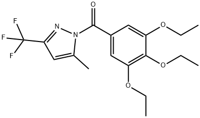 5-methyl-1-(3,4,5-triethoxybenzoyl)-3-(trifluoromethyl)-1H-pyrazole Struktur