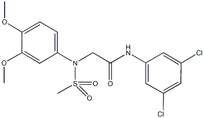 N-(3,5-dichlorophenyl)-2-[3,4-dimethoxy(methylsulfonyl)anilino]acetamide Struktur