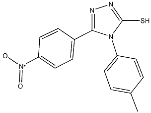 3-{4-nitrophenyl}-4-(4-methylphenyl)-5-sulfanyl-4H-1,2,4-triazole Struktur