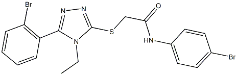 N-(4-bromophenyl)-2-{[5-(2-bromophenyl)-4-ethyl-4H-1,2,4-triazol-3-yl]sulfanyl}acetamide Struktur