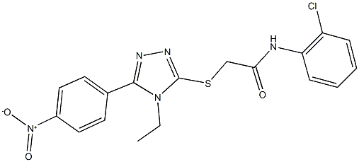 N-(2-chlorophenyl)-2-[(4-ethyl-5-{4-nitrophenyl}-4H-1,2,4-triazol-3-yl)sulfanyl]acetamide Struktur