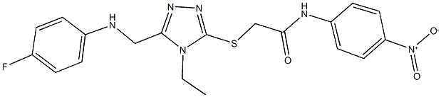 2-({4-ethyl-5-[(4-fluoroanilino)methyl]-4H-1,2,4-triazol-3-yl}sulfanyl)-N-{4-nitrophenyl}acetamide Struktur