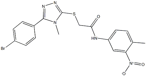 2-{[5-(4-bromophenyl)-4-methyl-4H-1,2,4-triazol-3-yl]sulfanyl}-N-{3-nitro-4-methylphenyl}acetamide Struktur