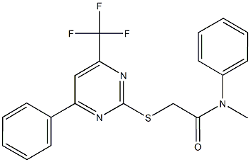 N-methyl-N-phenyl-2-{[4-phenyl-6-(trifluoromethyl)-2-pyrimidinyl]sulfanyl}acetamide Structure