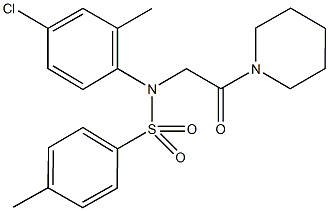 N-(4-chloro-2-methylphenyl)-4-methyl-N-[2-oxo-2-(1-piperidinyl)ethyl]benzenesulfonamide Struktur