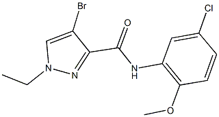 4-bromo-N-(5-chloro-2-methoxyphenyl)-1-ethyl-1H-pyrazole-3-carboxamide Struktur