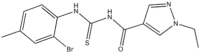 N-(2-bromo-4-methylphenyl)-N'-[(1-ethyl-1H-pyrazol-4-yl)carbonyl]thiourea Struktur