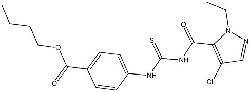 butyl 4-[({[(4-chloro-1-ethyl-1H-pyrazol-5-yl)carbonyl]amino}carbothioyl)amino]benzoate Struktur