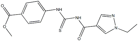 methyl 4-[({[(1-ethyl-1H-pyrazol-4-yl)carbonyl]amino}carbothioyl)amino]benzoate Struktur