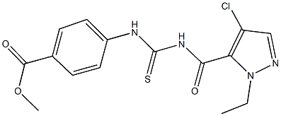 methyl 4-[({[(4-chloro-1-ethyl-1H-pyrazol-5-yl)carbonyl]amino}carbothioyl)amino]benzoate Struktur